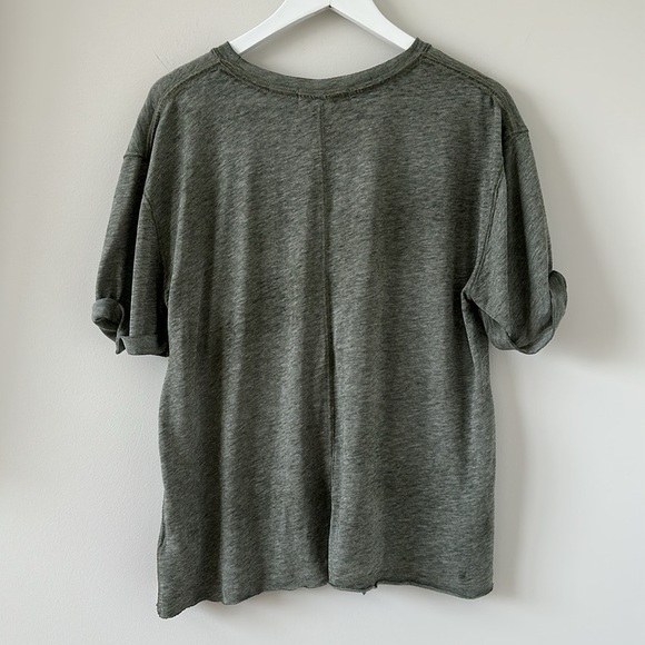Free People We the Free Cassidy Tee Army Green Casual Cotton Tshirt Small Boxy - Picture 9 of 15